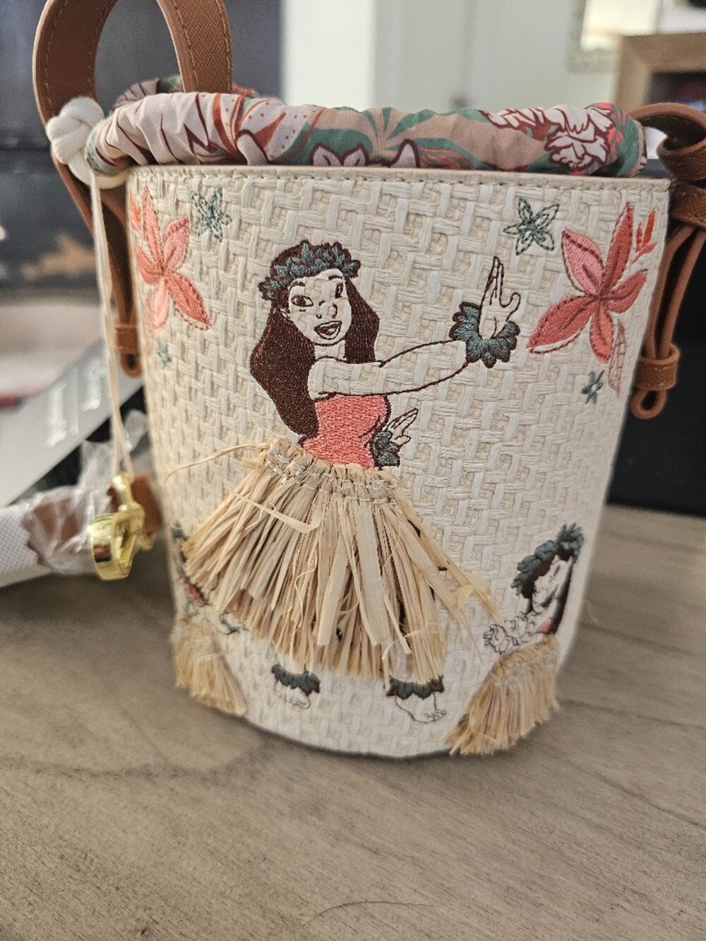 Loungefly Disney Lilo & Stitch Hula Group Floral Bucket Crossbody Bag! NWT